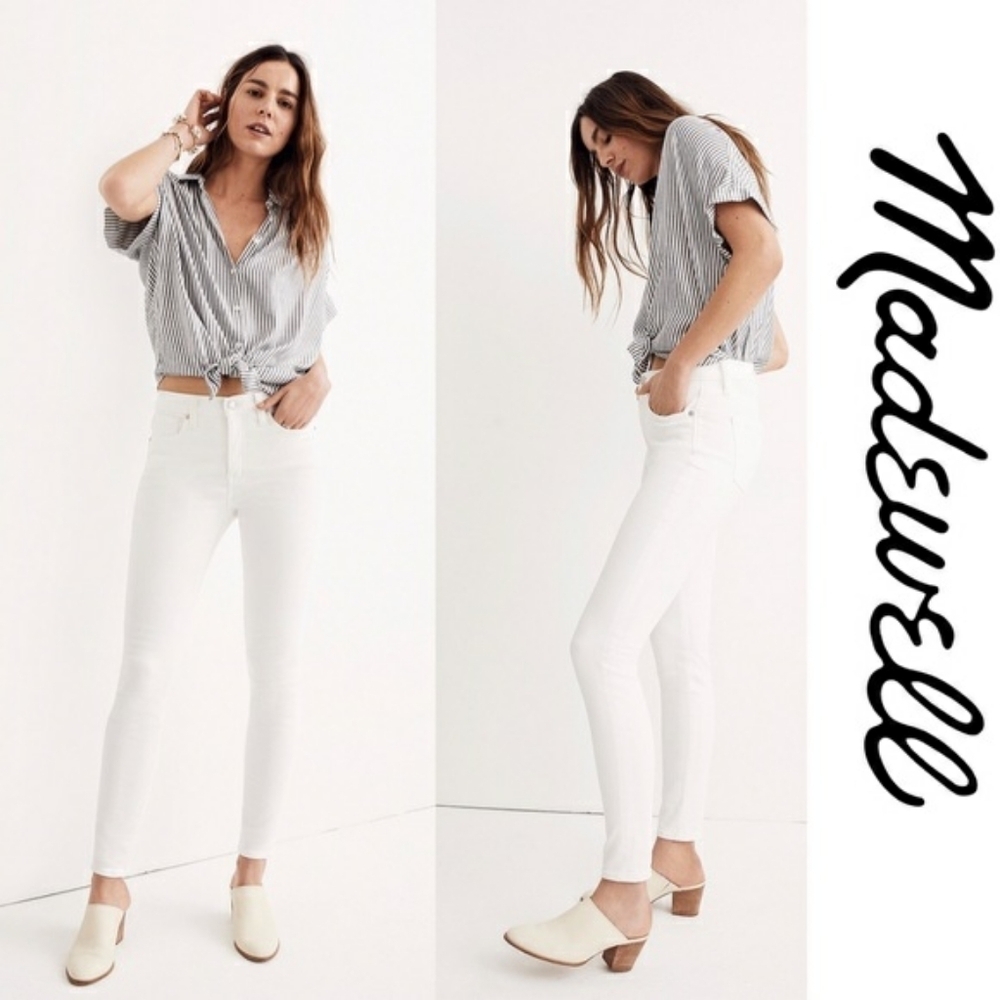 Madewell 9" High-Rise Skinny Jeans Solid White
